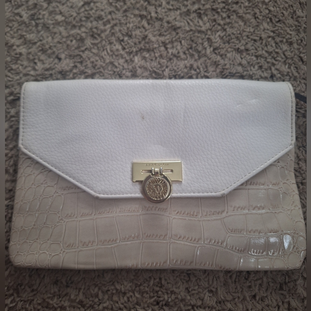 Anne Klein Elegant White and Cream Clutch